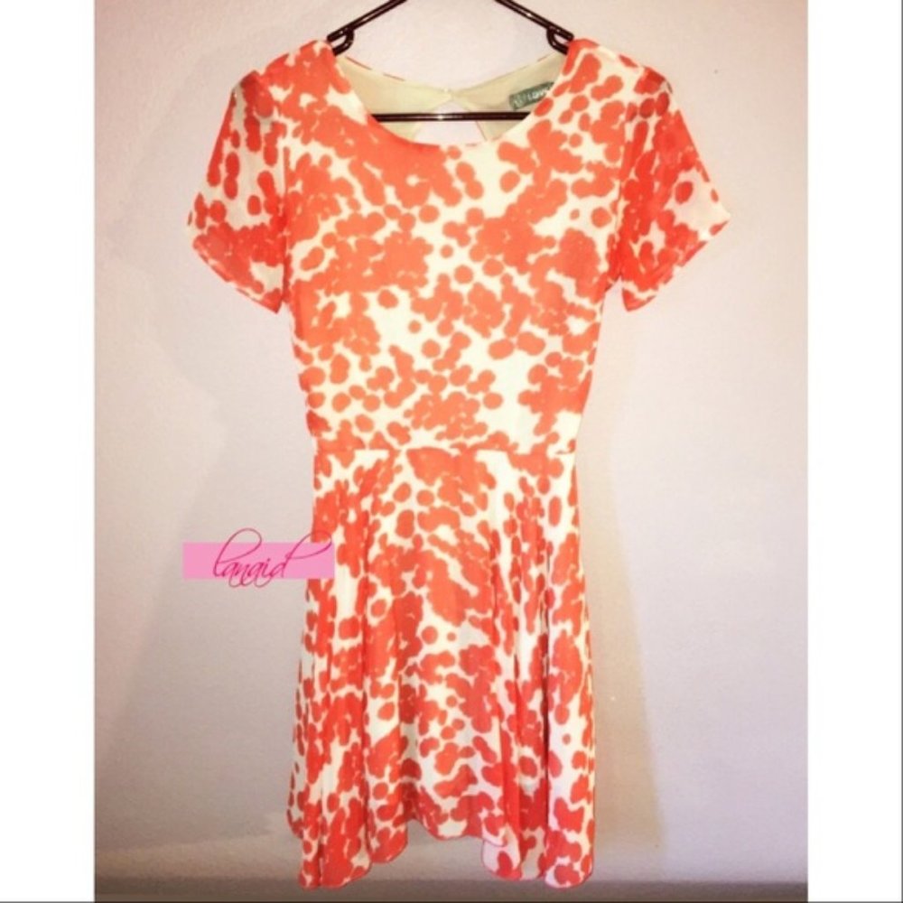LF Open Back Cut-Out Cutout Backless Fit & Flare Skater Scuba Chiffon Mini Dress - Picture 2 of 5